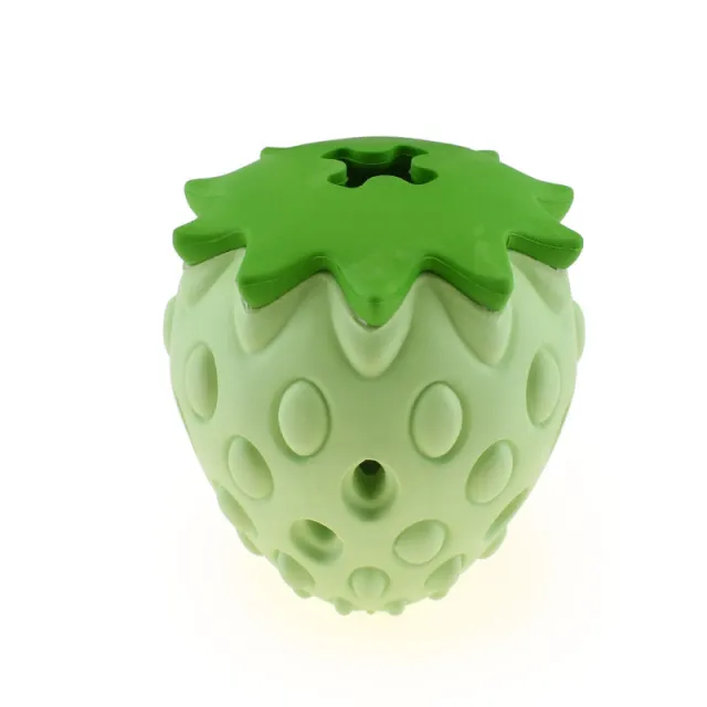 Pet Toy Chew Resistant Strawberry Leak Food Ball Pet Supplies Dog And Cat Toys Green - Shop at LoveMi