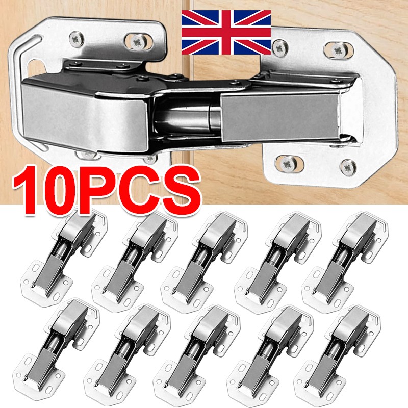 10X 90Degree Hidden Hinges Frameless Cabinet Large Angle Soft Closing UK — image 7