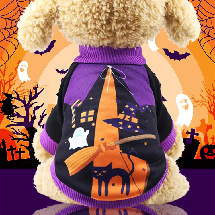 Funny Black Cat Spider Pumpkin Dog Clothes Cat Clothes Pet Clothes