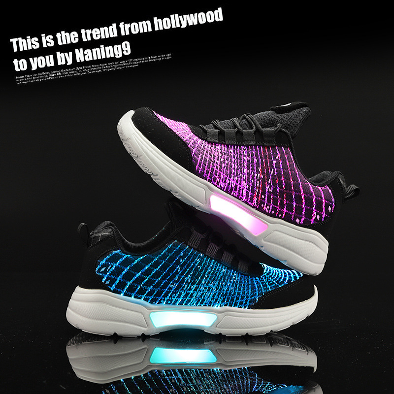 Title 6, LED-Leuchtschuhe mit Lichtleitfaser und USB-Auf...