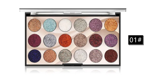 18 Color Sequins Glitter Powder Stage Eye Makeup Pearl Shadow Plate M1 - Shop at LoveMi