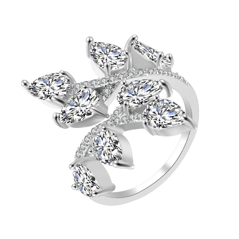 Fashion Women's Ring European And American Micro-inlaid Zircon