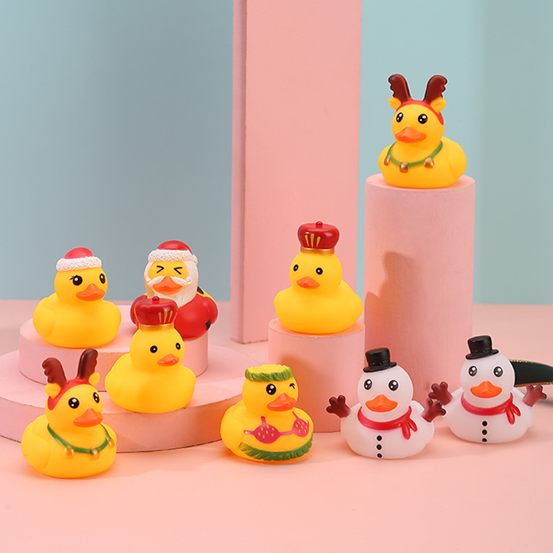 Title 7, Vinyl Christmas Antlers Small Yellow Duck Water...