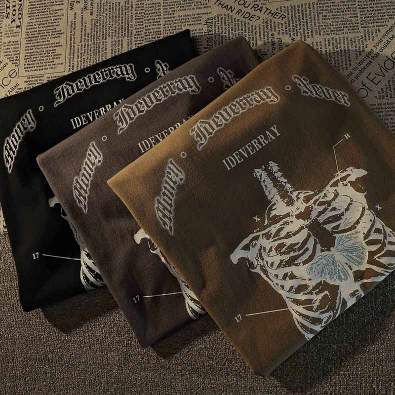 Aesthetic Gothic Skull Print Top