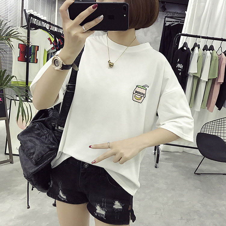 Title 4, Ladies Short-sleeved Bottoming Shirt Embroidery...