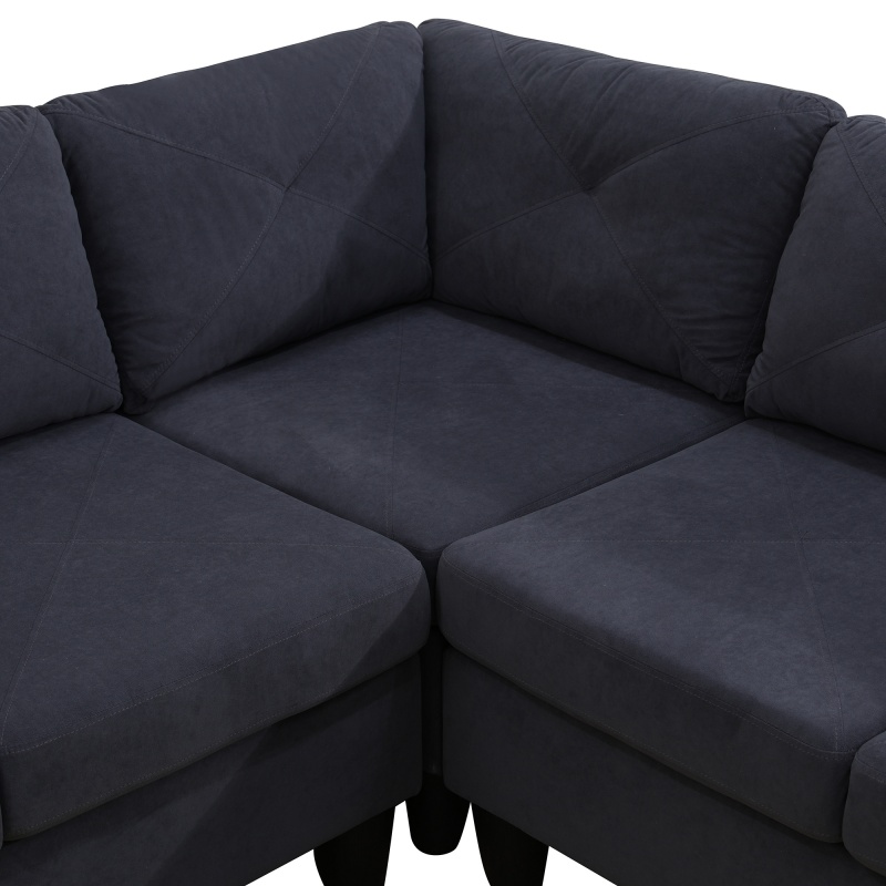 Pickup Only--Dark Grey Massa Flannel 4-Piece Couch Living Room Sofa Set