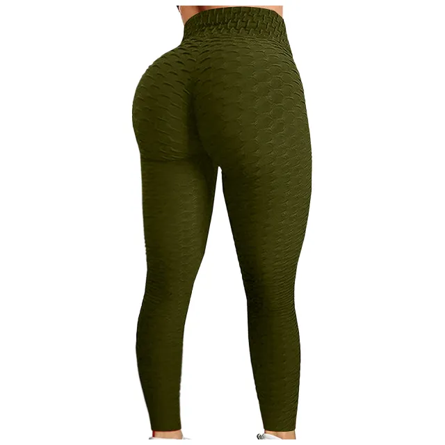 Sports Fast Drying Fitness Leisure Pineapple Yoga Pants Hip Lift Army Green - Shop at LoveMi