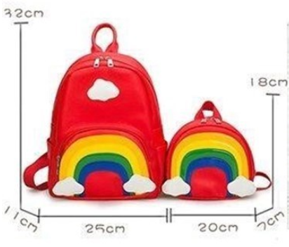 Title 7, Snack-Tasche, modischer Pu-Regenbogen-Trend-Ruc...