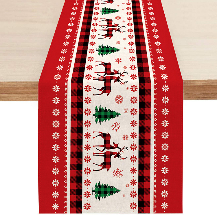 Christmas table runner home decoration fabric (1 style)