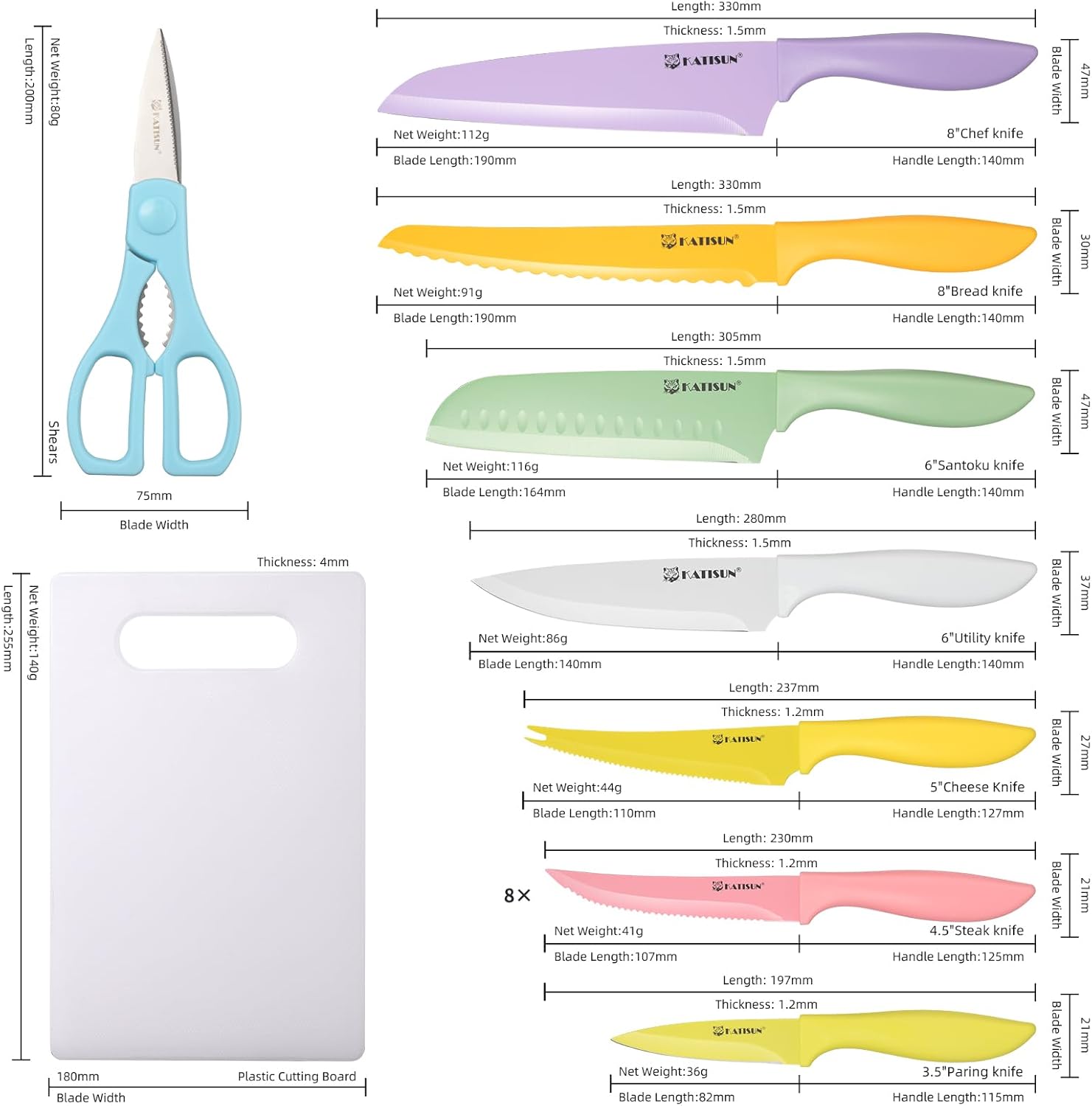 30 Piece  Knife Set With Kitchen Cutting Board 3