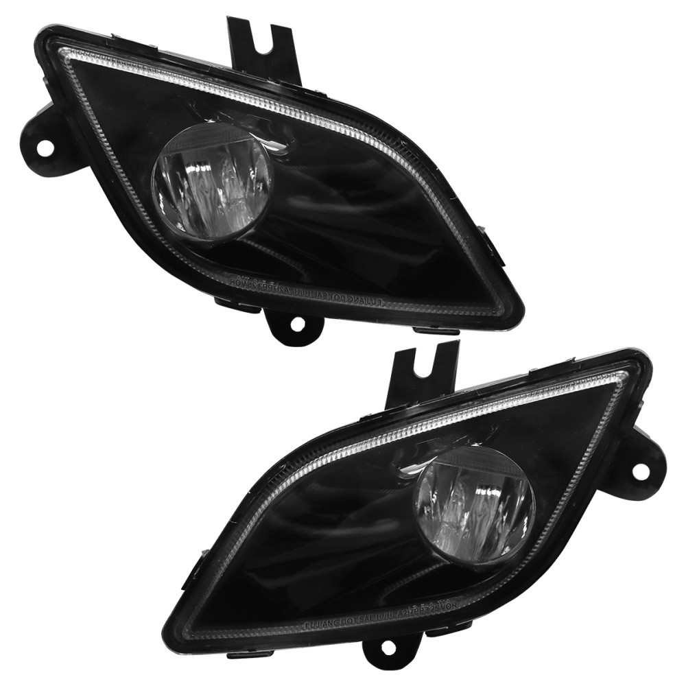 Pair Fog Lights Compatible With 2018-2024 Freightliner Cascadia Fog Lamps Black LED Projector 6