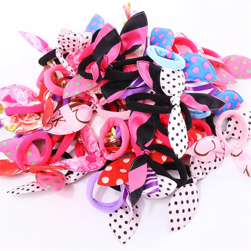 Bunny Ears Hair Tie Head Rope Rubber Band Korea Hair Tie - Random