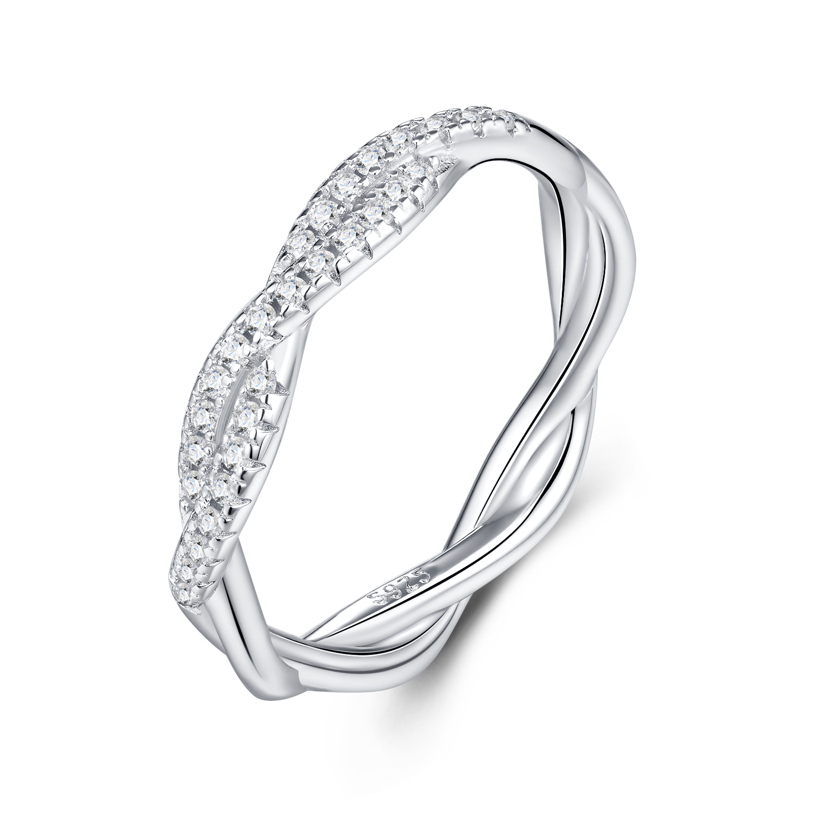 A Luxurious And Fashionable Minimalist Jewelry Ring Featuring Top-quality Moissanite, Made Of S925 Silver Electroplated With Platinum.