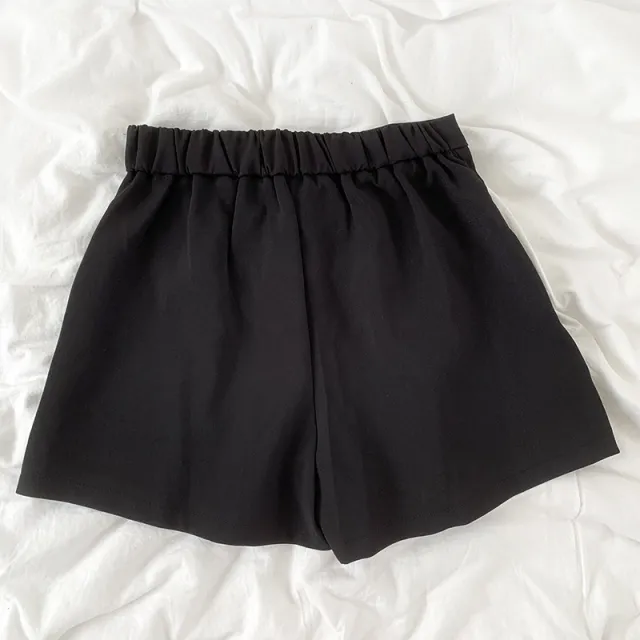 Tight, High Waist, Loose, Slim, Versatile Wide leg Shorts Black - Shop at LoveMi