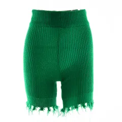New Sweater Women's Core Yarn Cardigan Long-sleeved Tops High-waisted Tight-fitting Shorts - Green Shorts - View 1