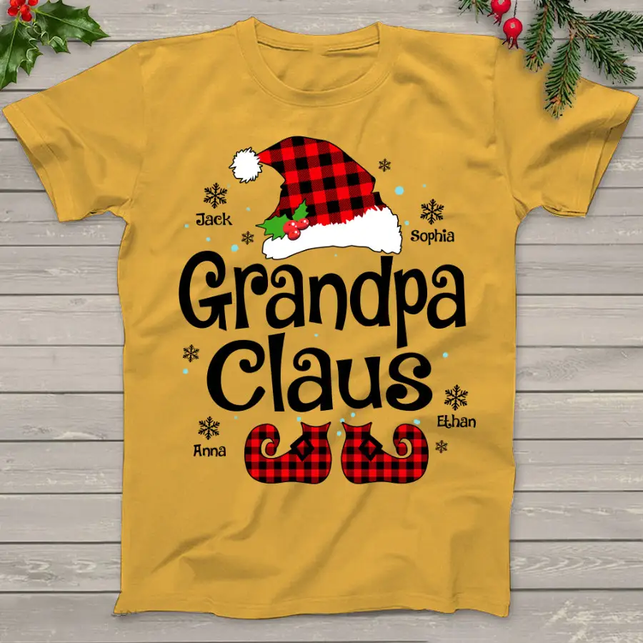 Grandpa Claus Christmas Family Short Sleeve T-Shirt