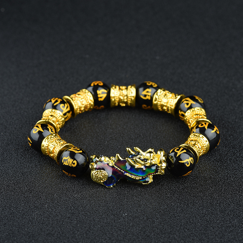 Gold-plated Bracelet 3D Temperature Sensitive Thermochromic Pixiu