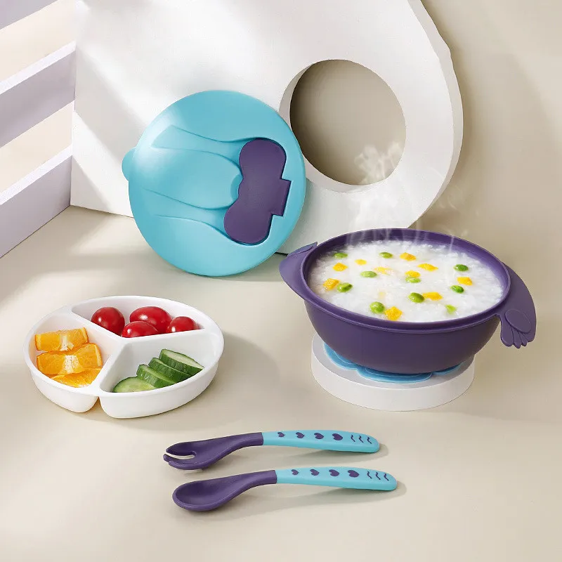 Baby Portable Non-slip Anti-fall Silicone Bowl - Green