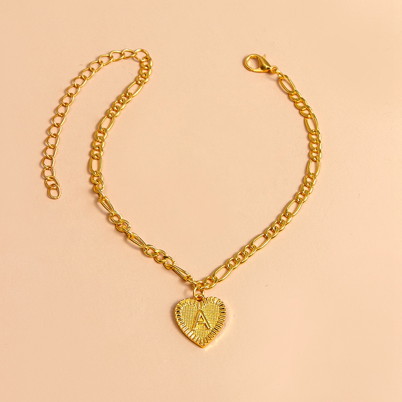 … Color Heart Pendant Foot Bracelets Women
