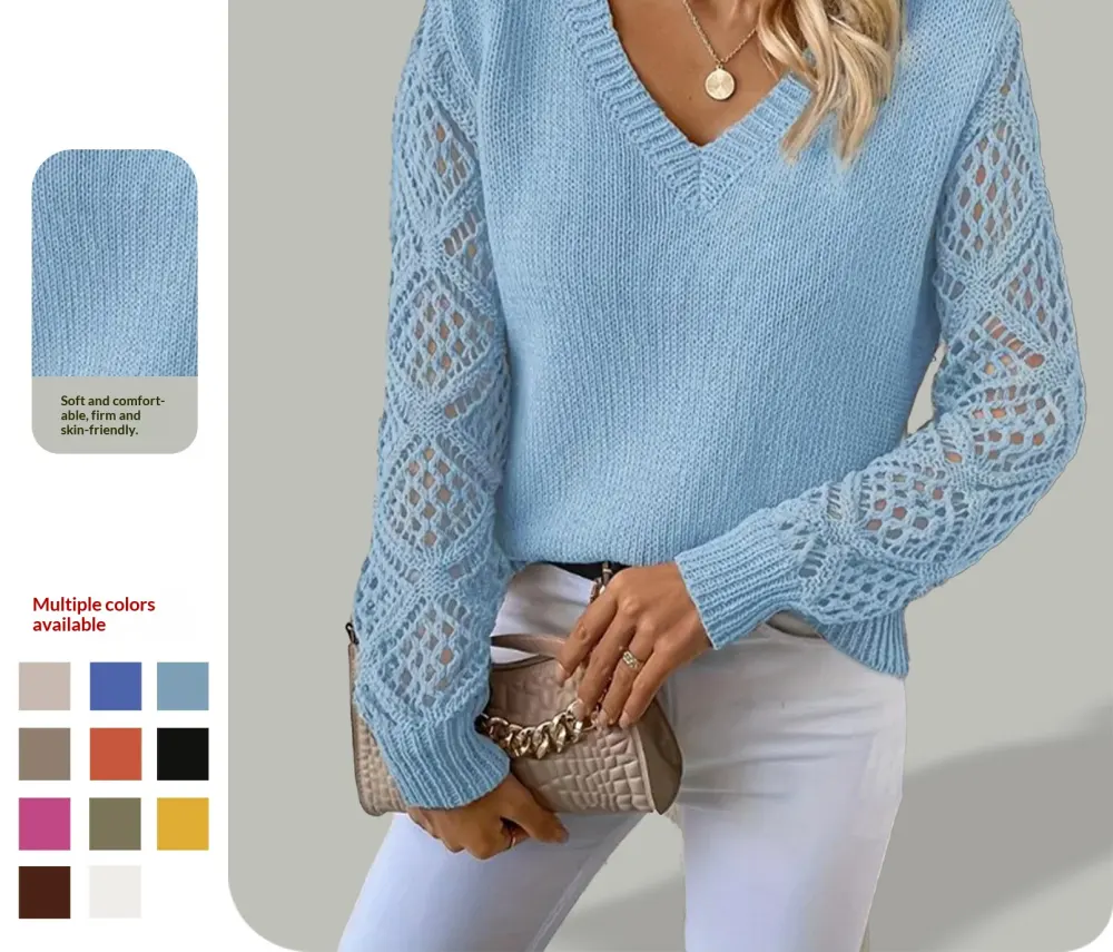 Spring & Fall Knitwears Export Women's Clothing Elegant V