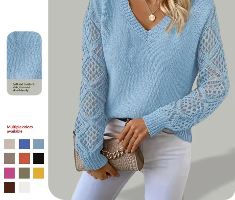 Spring & Fall Knitwears Export Women's Clothing Elegant V