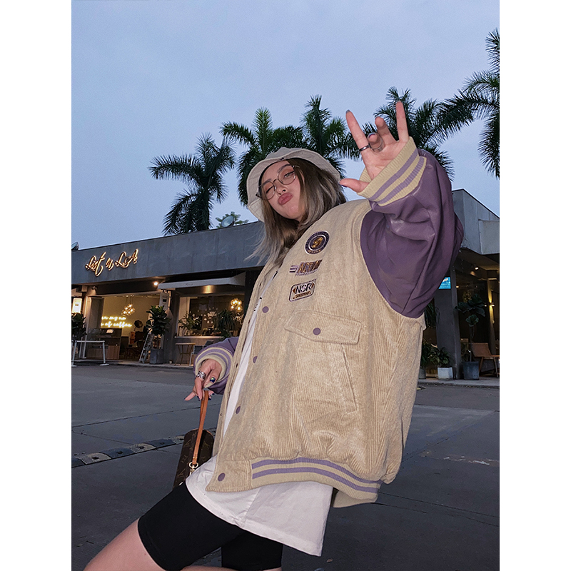 Women's All-match Retro Thickened Fleece Baseball Uniform