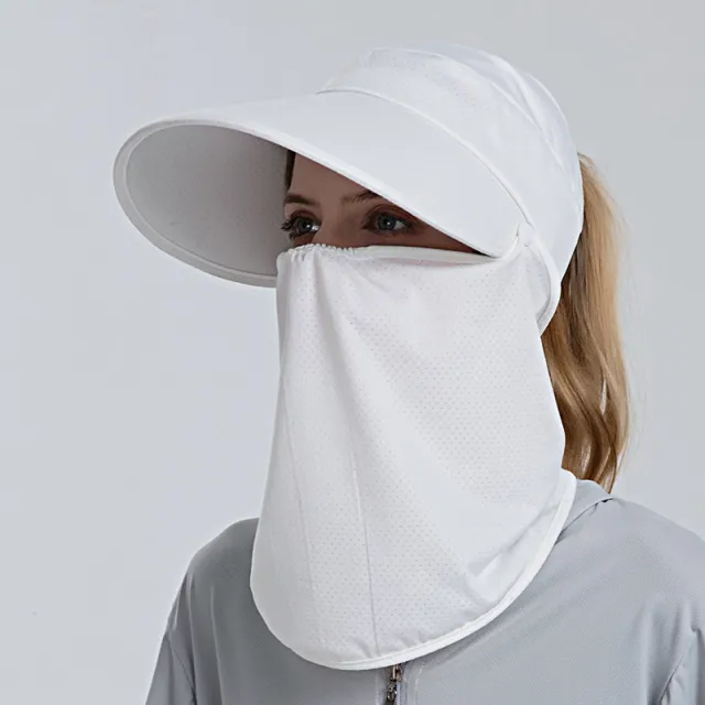 Women's New Style Ice sensing Sunscreen Hat With Ponytail White - Shop at LoveMi