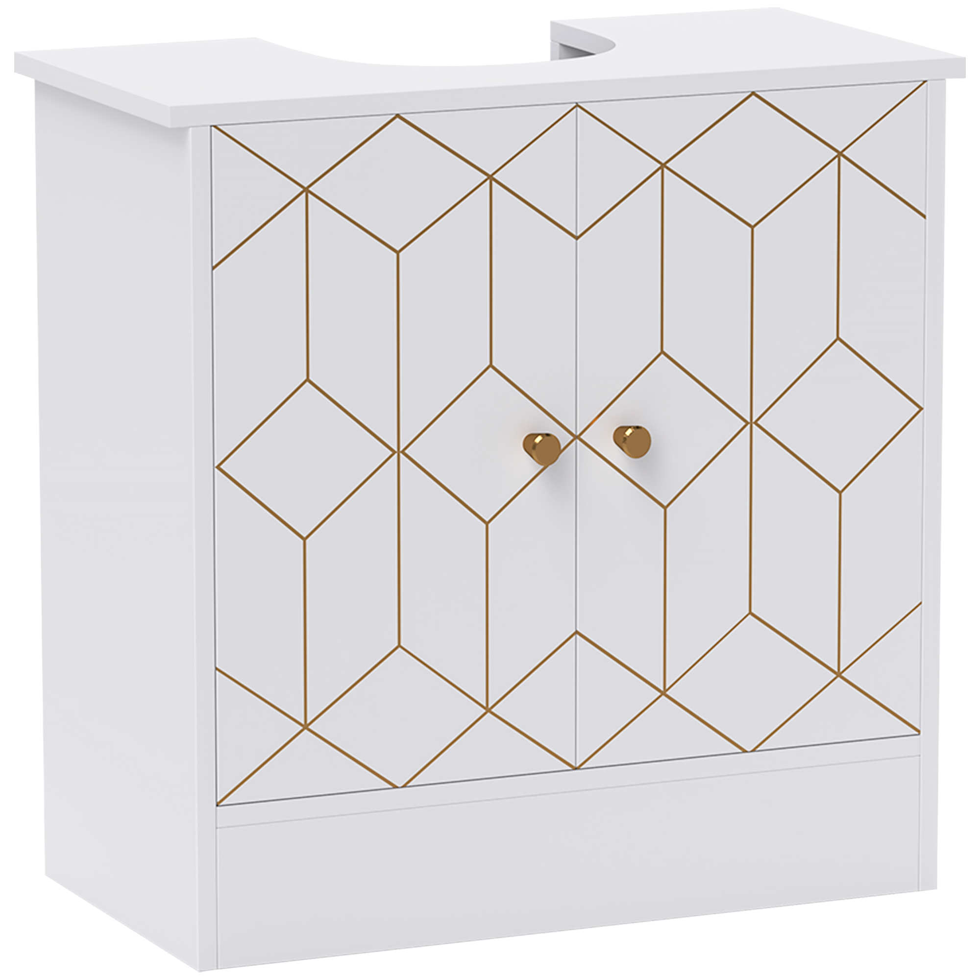 Under Sink Bathroom Cabinet, With Adjustable Shelf And Open Compartment — image 4
