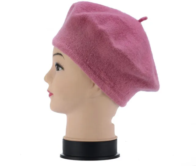 Korean Style Autumn And Winter Women's Wool Beret Hat Pink - Shop at LoveMi