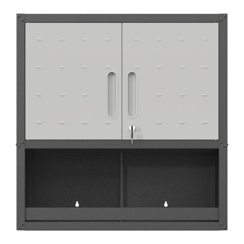 Metal Wall-Mounted Tool Storage Cabinet With Locking Door And 1 Shelf 1 Opened Drawer For Garage Warehouse,Office,Assembly Required — foto 17