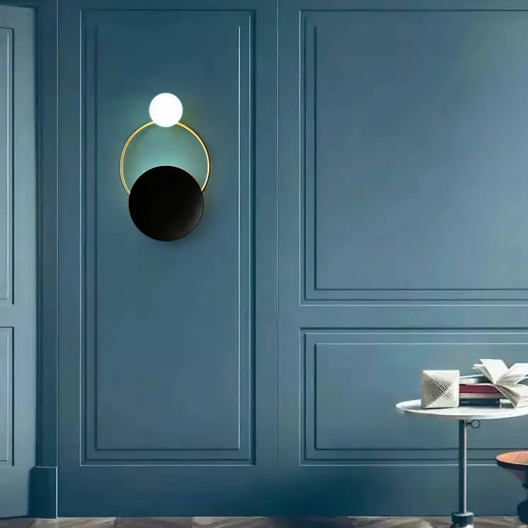 Post-modern Ring Wall Lamp Hotel Restaurant Innovative