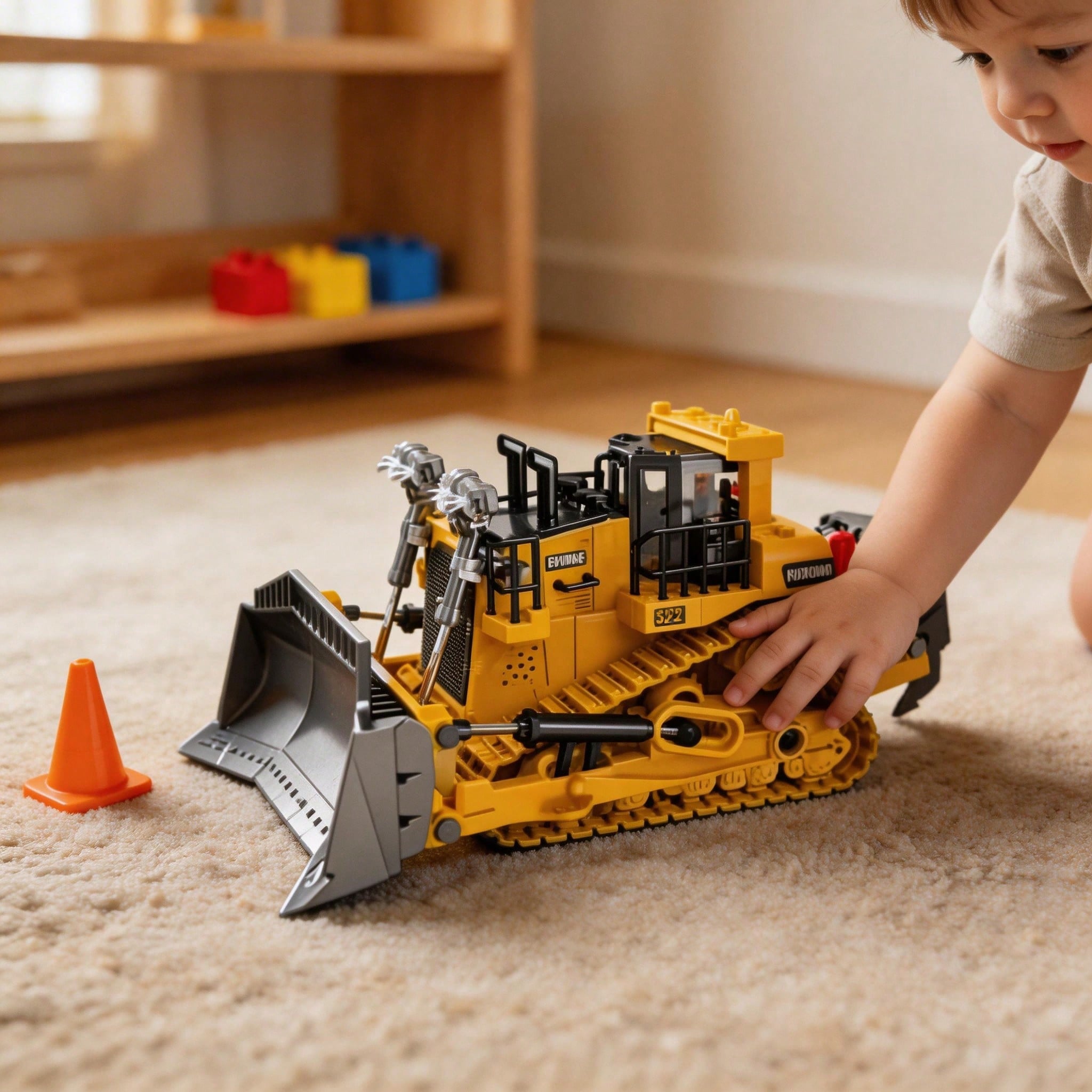 9 Channel 2.4GHz RC Heavy Duty Alloy Bulldozer With Metal Blade, Rechargeable Battery And Cyber Truck Style. The Ultimate Construction Toy For Active Boys And Kids Ages 6, Perfect