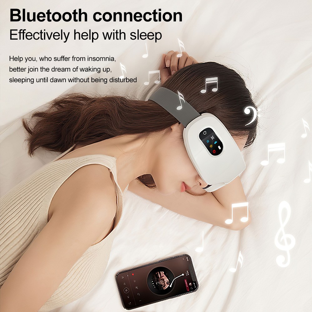 Smart Eye Massager  Vibration Heat Airbag Relieve Eye Fatigue Strain Bluetooth 2