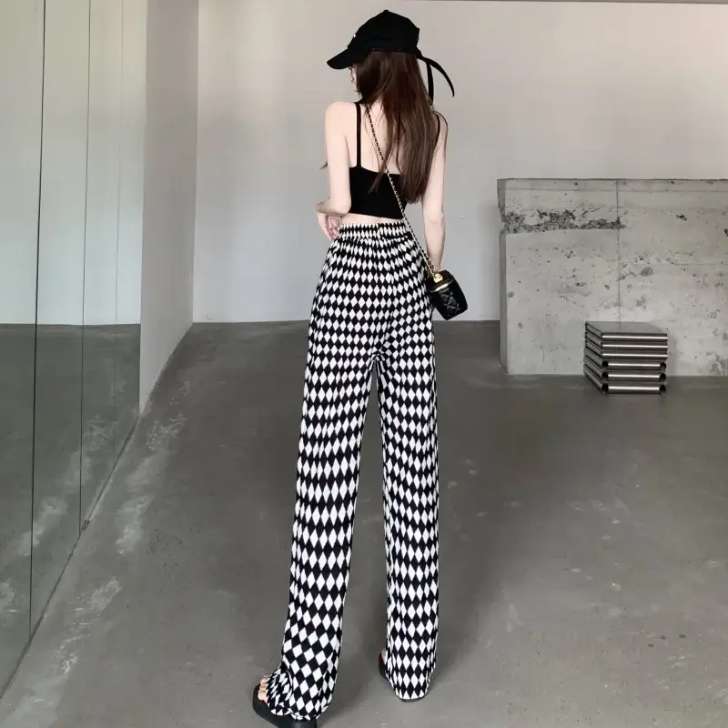 Temperament Pleated High Waist Shows Thin Drape Wide Leg Pants Tide