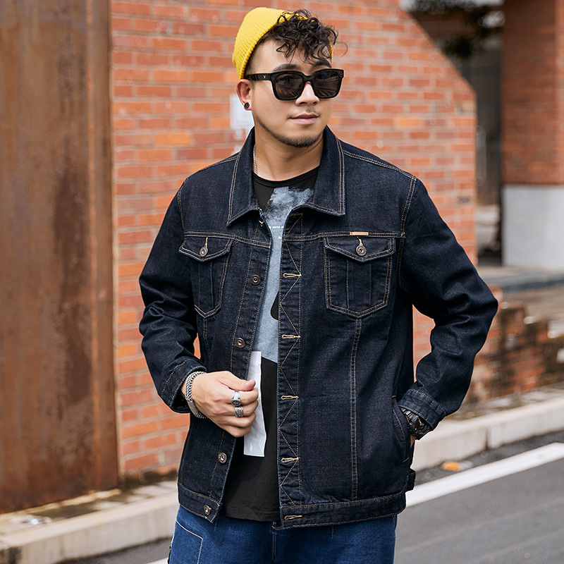 Title 3, Plus Size Mens Trendy Brand Slim Denim Jacket ...