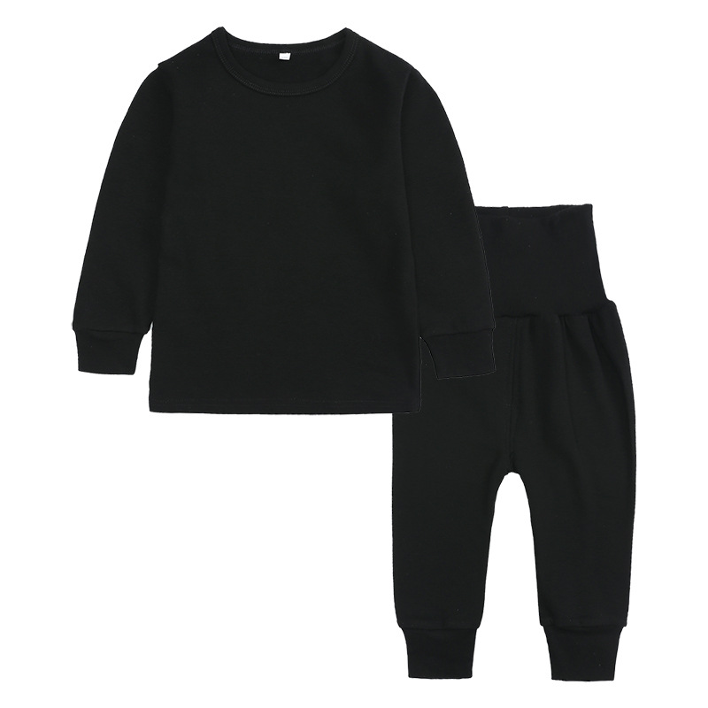 Spring Autumn Children Pajama Suit Cotton Warm Kids Clothes Black - Shop at LoveMi