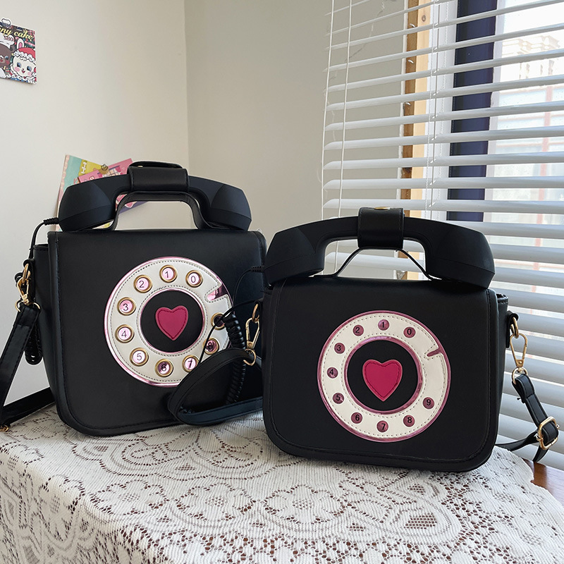 Gradient Color Funny Personality Telephone Crossbody Bag Female