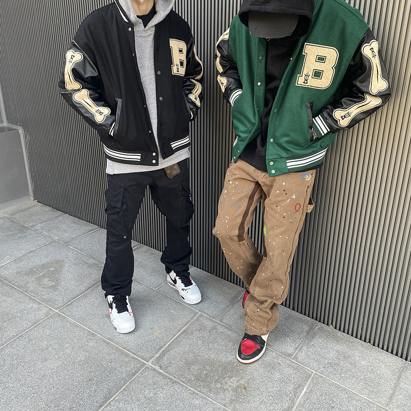 Contrast Color Patchwork Embroidery Brushed Baseball Uniform