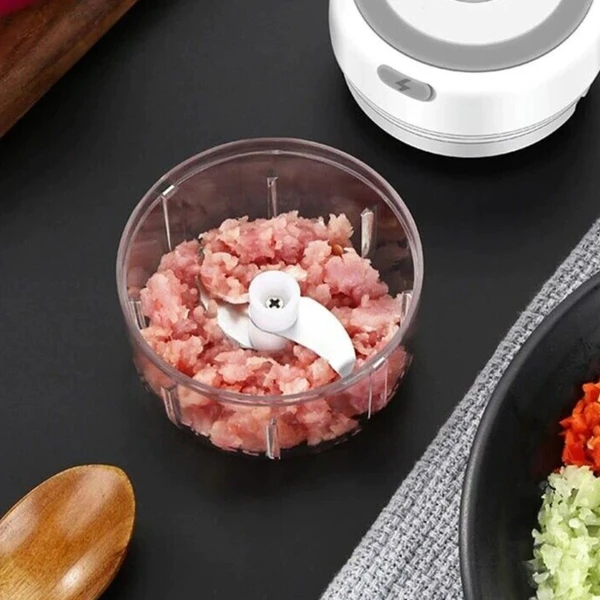 Electric 300ML Garlic Press Chopper Chili Onion Fruits Meat Mincer Blender Mixer — foto 4