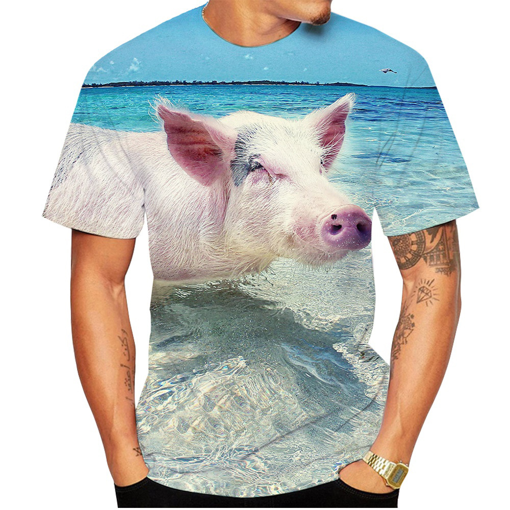 Title 4, Zomerse trendy T-shirt voor heren met 3D digita...