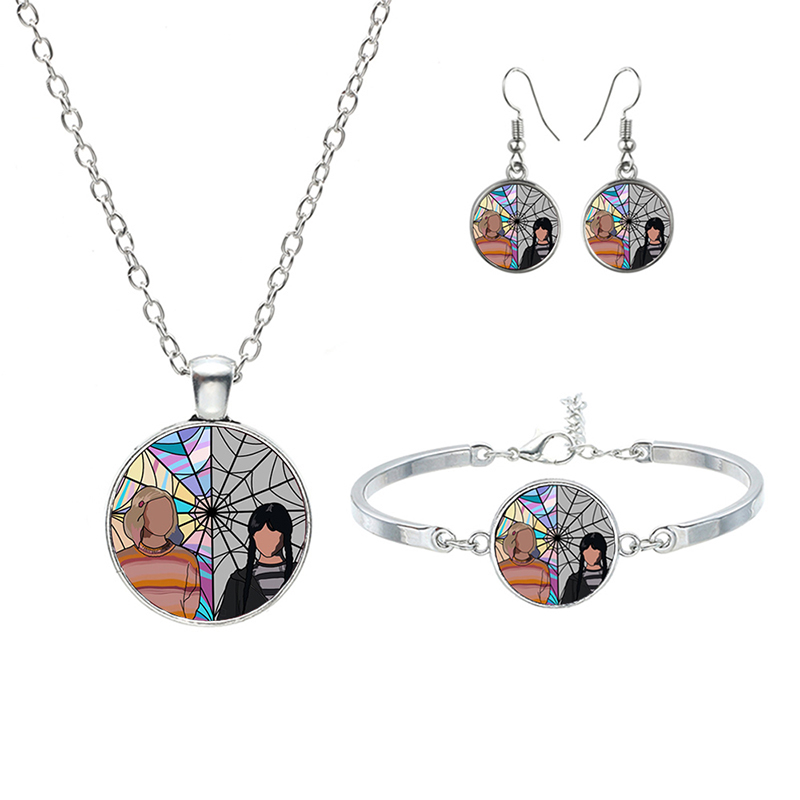 New Wednesday Glass Jewelry Sets For Women Girls Handmade Trendy Necklaces Bracelets Earrings Party Gift — foto 2