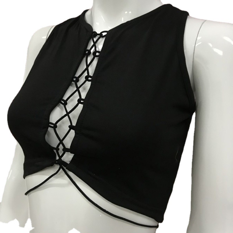 V-neck Tether Hollow Hot Girl Slim Waistcoat Vest