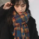 Blue Orange Plaid