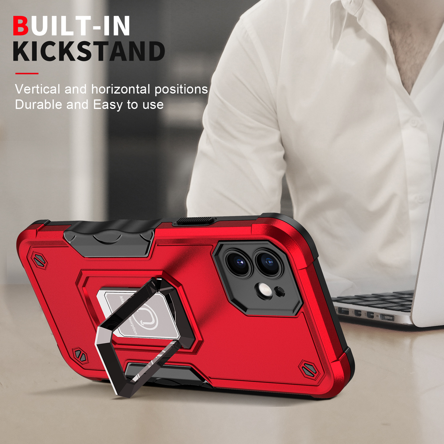 Mobile Phone Case Shatterproof Lens Magnetic Ring Protector - Image 2
