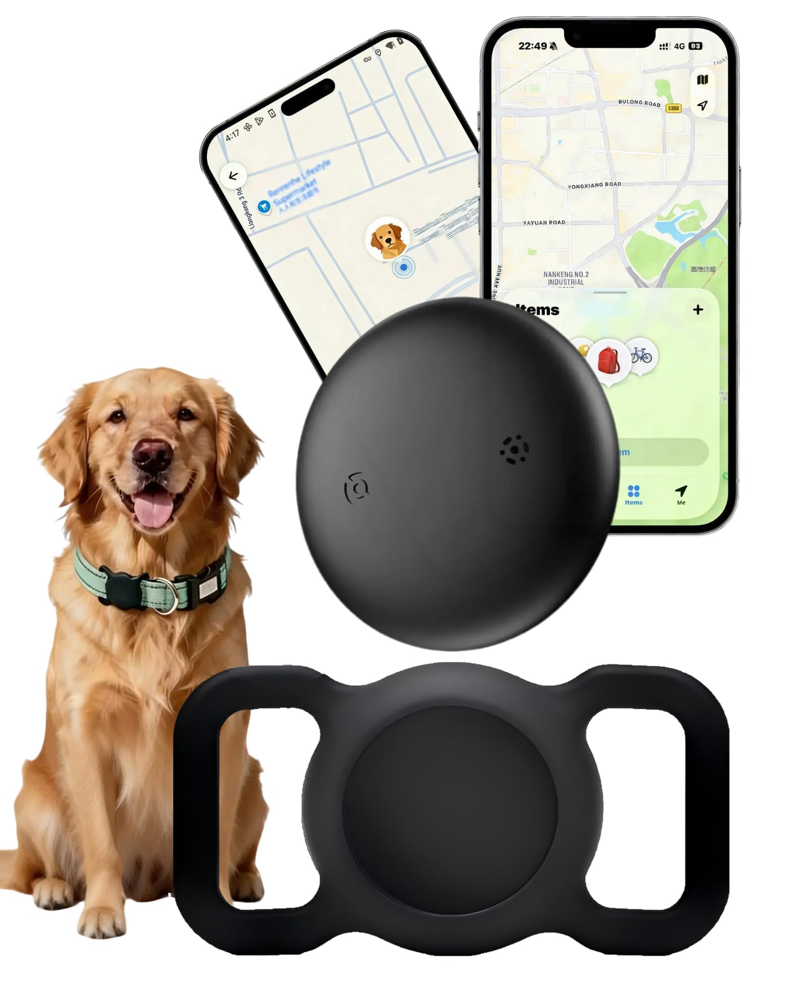 GPS Tracker For Dogs IOS & Android - No Subscription Dog GPS Tracker Collar Smart Cat Real-Time Activity Tracker, Works With Google Find Hub & Apple Find My App, Anti-Lost For Pet Items Kitten