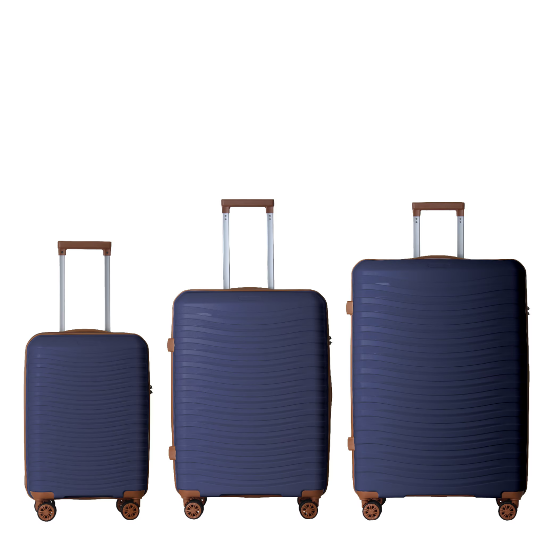 3-Piece Luggage Sets 20, 24, 28 , Suitcase With Wheels, Hardside Suitcase With Four Spinner Wheels And Scratch-Resistant Surface, Navy Blue
