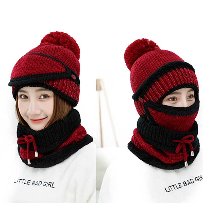 Title 1, Wool Plus Velvet Warm Hat Hat Collar Headgear