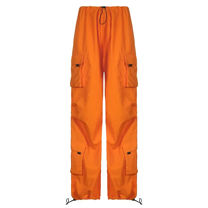 Women's Street Style Pocket Elastic Waist Cargo Pants