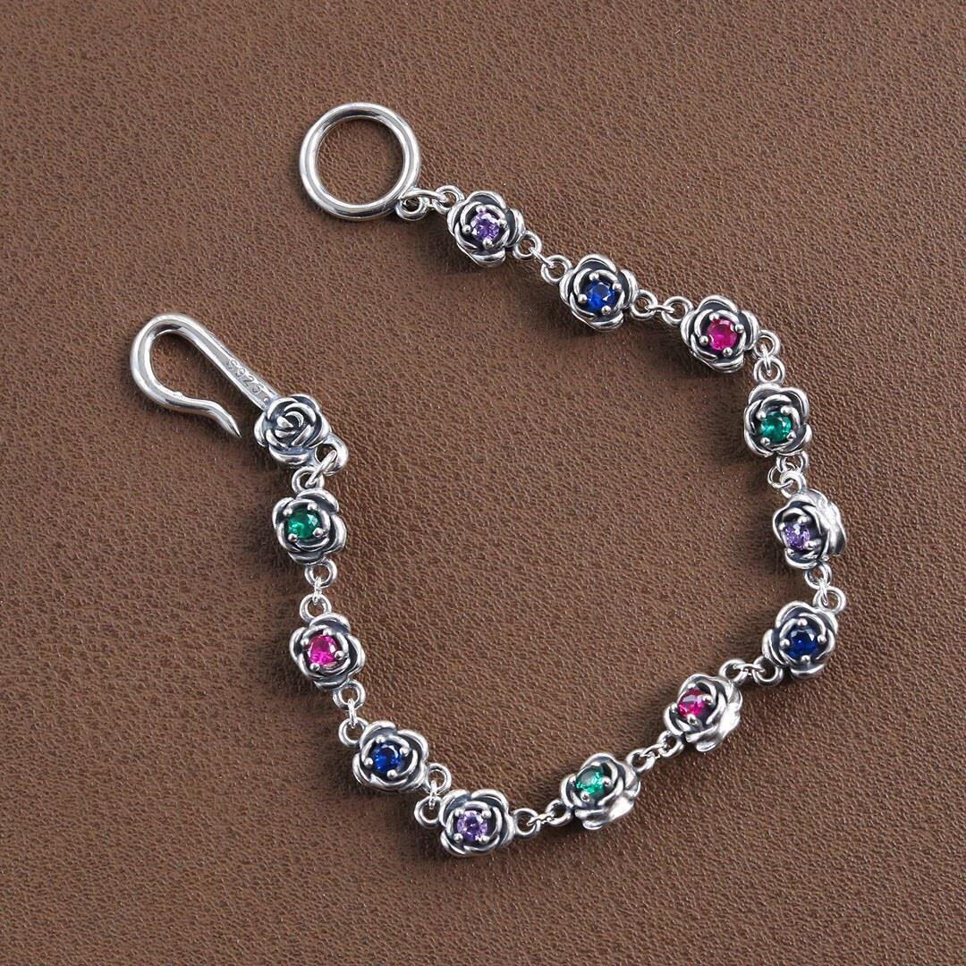 Title 1, Double-sided Diamond Rose Bracelet