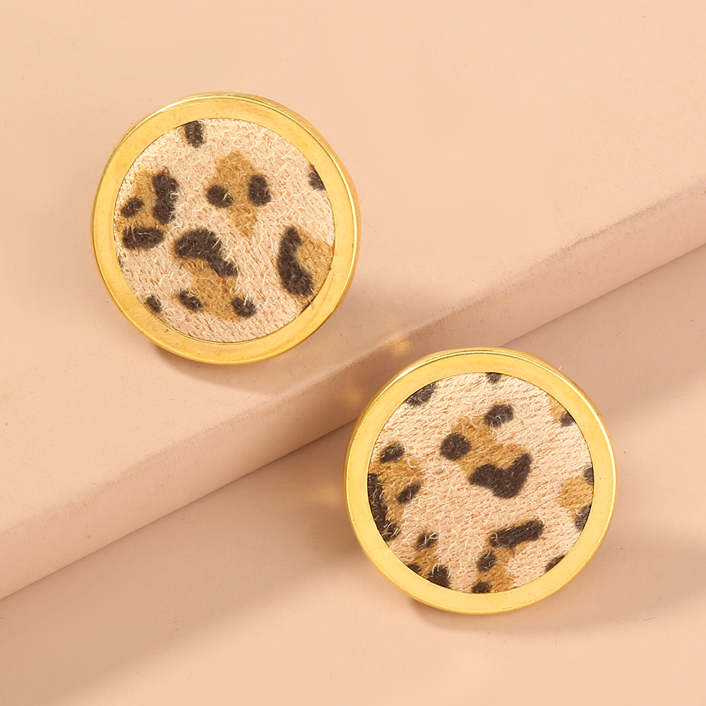 Fashion exaggerated plush leopard-print earrings popular female jewelry INS